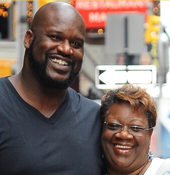 Lucille O'Neal with her son, Shaquille O'Neal. 